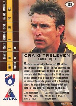 1998 Select AFL Signature Series #182 Craig Treleven Back